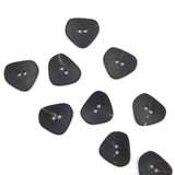 Knap 20 mm - Asymmetrisk Horn - Sort/Mørkebrun