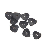 Knap 20 mm - Asymmetrisk Horn - Sort/Mørkebrun