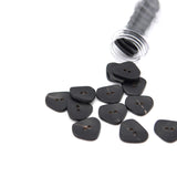 Knap 20 mm - Asymmetrisk Horn - Sort/Mørkebrun