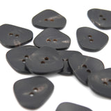 Knap 25 mm - Asymmetrisk Horn - Sort/Mørkebrun