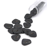 Knap 25 mm - Asymmetrisk Horn - Sort/Mørkebrun