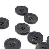 Knap 18 mm - Horn - Mat sort
