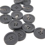 Knap 23 mm - Horn - Mat sort