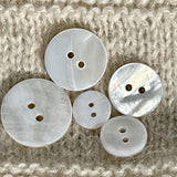 Knap 20 mm - Ægte Perlemor - Mild Hvid
